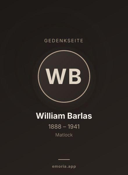 Gedenkportrait von William Barlas
