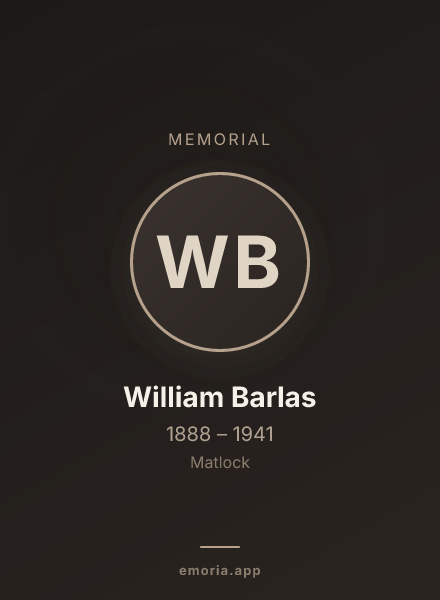 Memorial portrait of William Barlas
