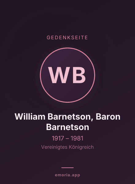 Gedenkportrait von William Barnetson, Baron Barnetson