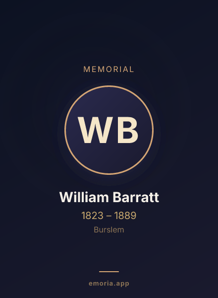 Memorial portrait of William Barratt