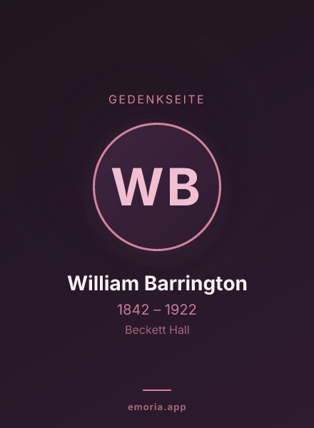 Gedenkportrait von William Barrington