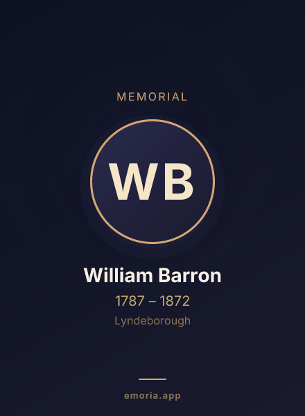 Memorial portrait of William Barron