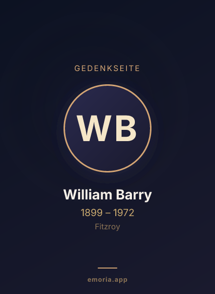Gedenkportrait von William Barry