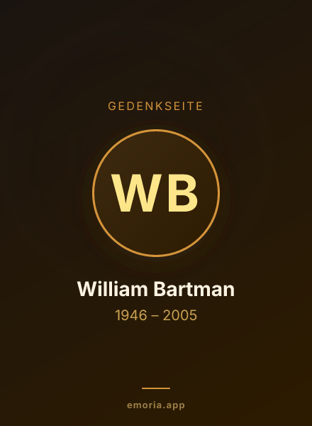 Gedenkportrait von William Bartman