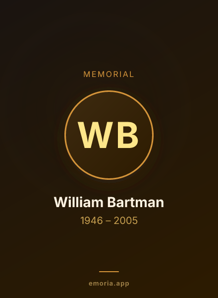 Memorial portrait of William Bartman
