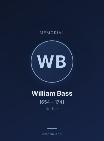Memorial portrait of William Bass