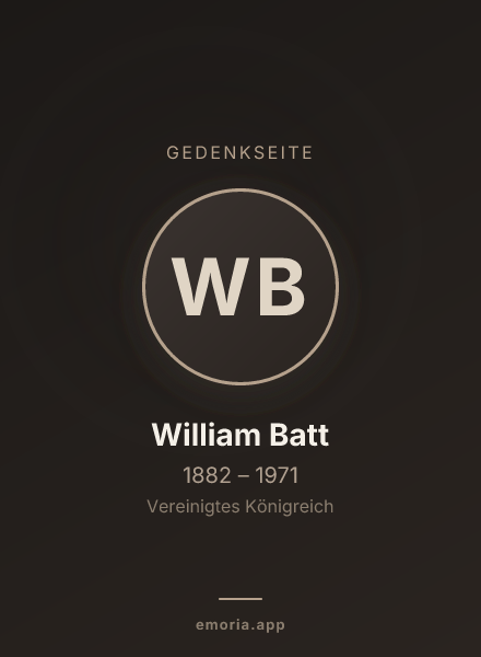 Gedenkportrait von William Batt