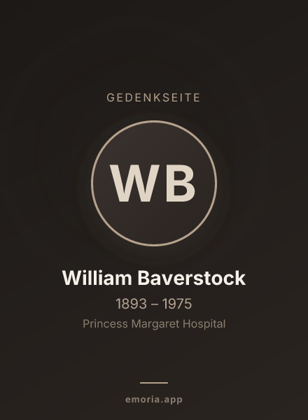 Gedenkportrait von William Baverstock