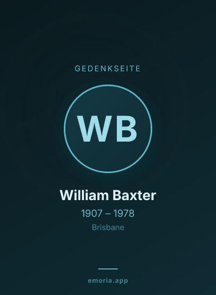 Gedenkportrait von William Baxter