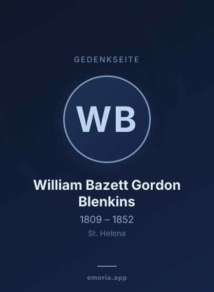Gedenkportrait von William Bazett Gordon Blenkins