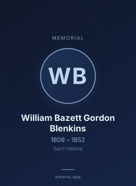 Memorial portrait of William Bazett Gordon Blenkins