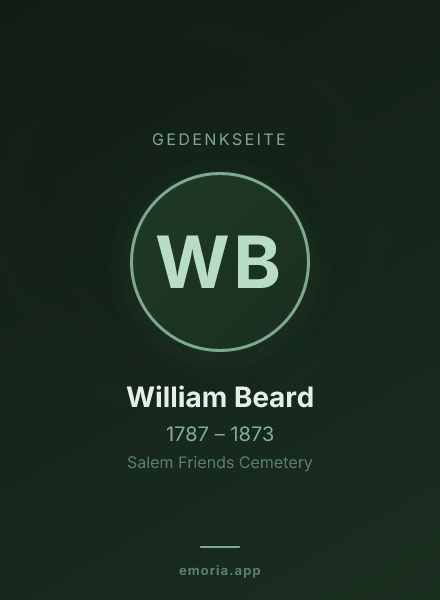 Gedenkportrait von William Beard