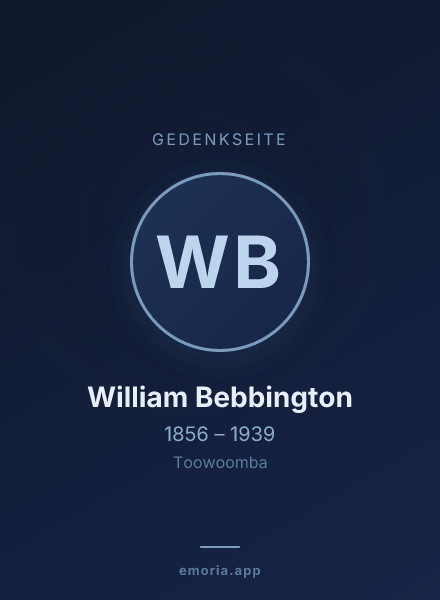 Gedenkportrait von William Bebbington