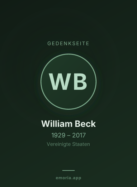 Gedenkportrait von William Beck