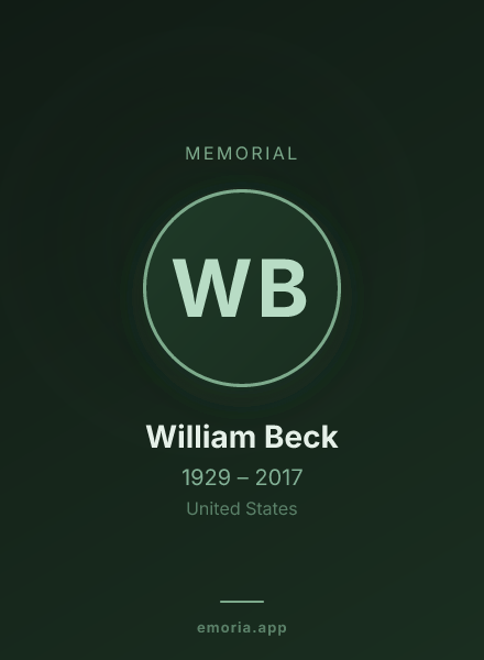 Memorial portrait of William Beck