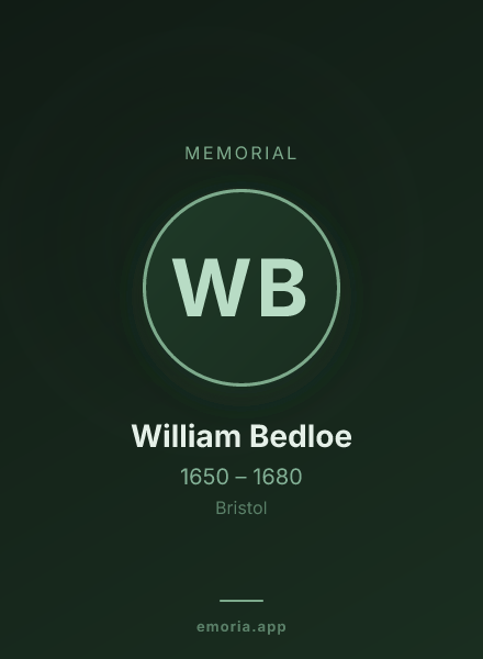 Memorial portrait of William Bedloe