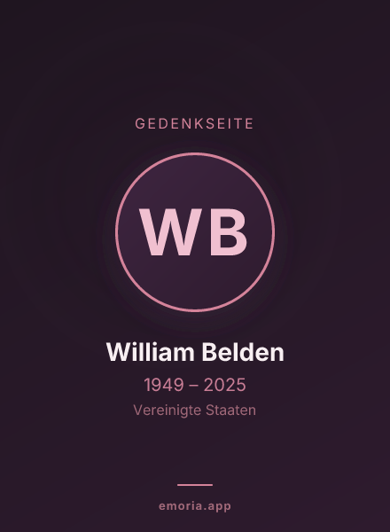 Gedenkportrait von William Belden