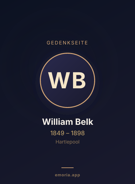 Gedenkportrait von William Belk