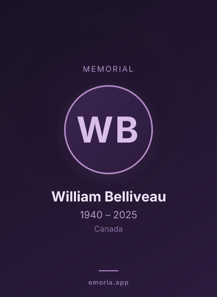 Memorial portrait of William Belliveau