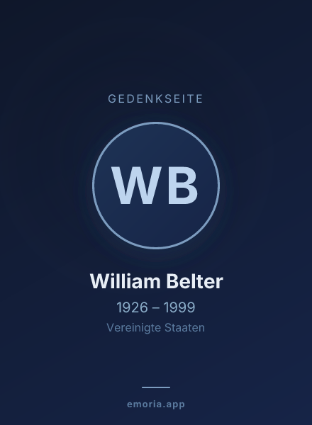 Gedenkportrait von William Belter