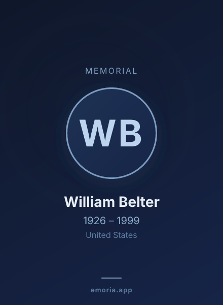 Memorial portrait of William Belter