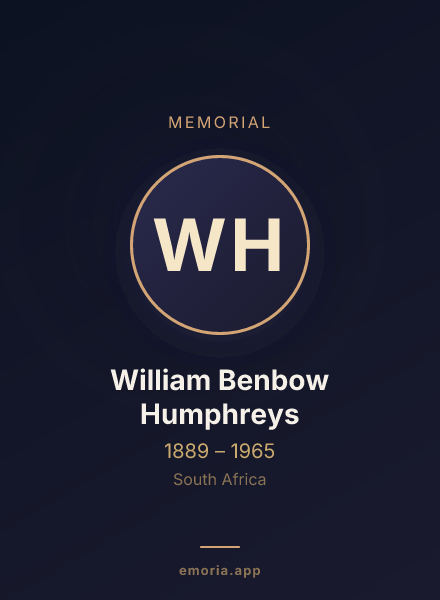 Memorial portrait of William Benbow Humphreys
