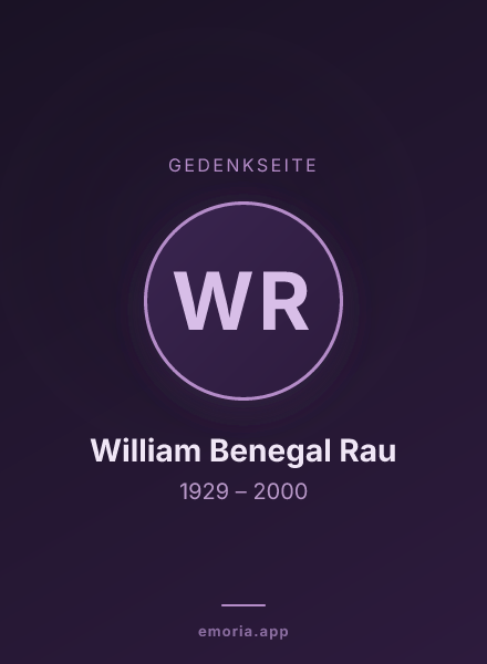 Gedenkportrait von William Benegal Rau