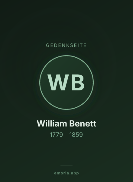 Gedenkportrait von William Benett