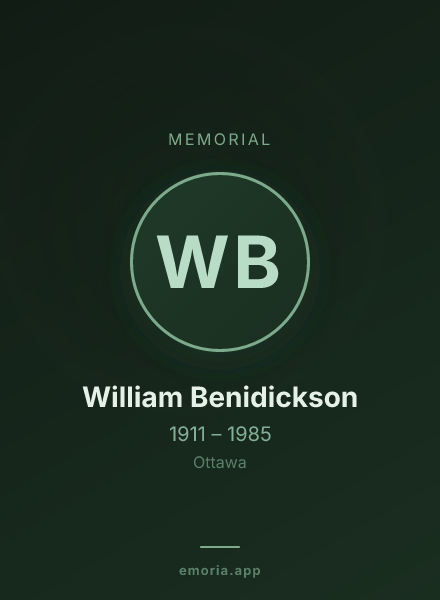 Memorial portrait of William Benidickson