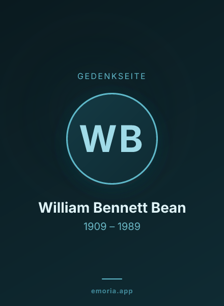 Gedenkportrait von William Bennett Bean