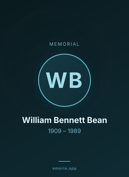 Memorial portrait of William Bennett Bean