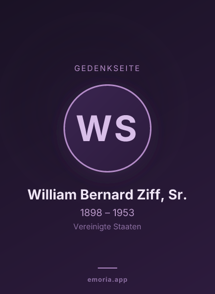 Gedenkportrait von William Bernard Ziff, Sr.