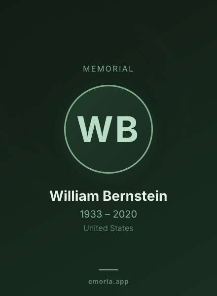 Memorial portrait of William Bernstein