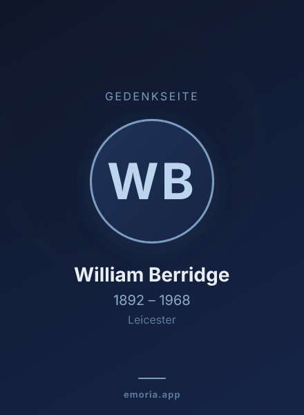 Gedenkportrait von William Berridge