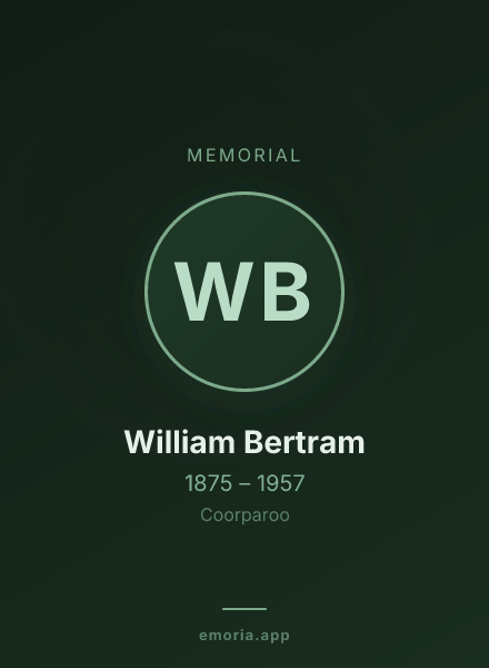 Memorial portrait of William Bertram