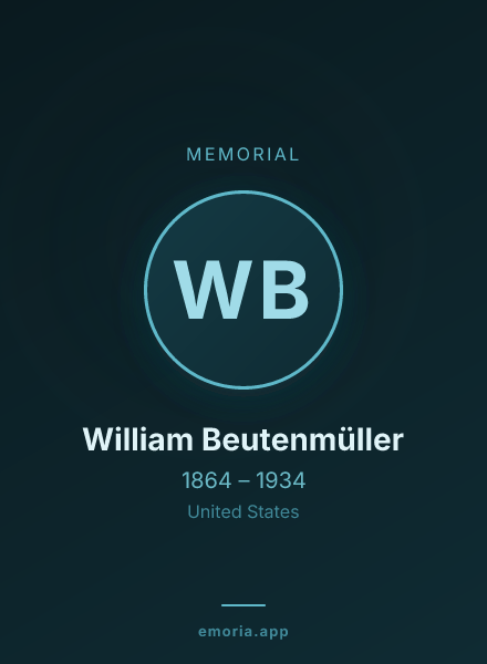 Memorial portrait of William Beutenmüller