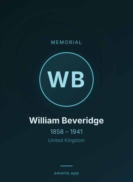 Memorial portrait of William Beveridge