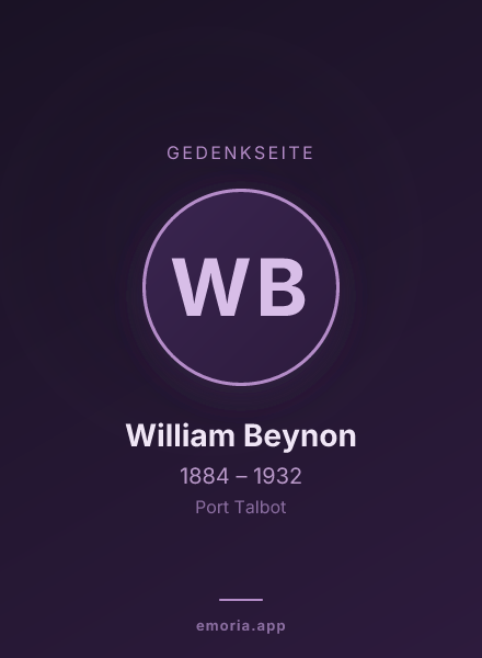Gedenkportrait von William Beynon