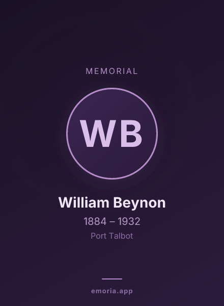 Memorial portrait of William Beynon