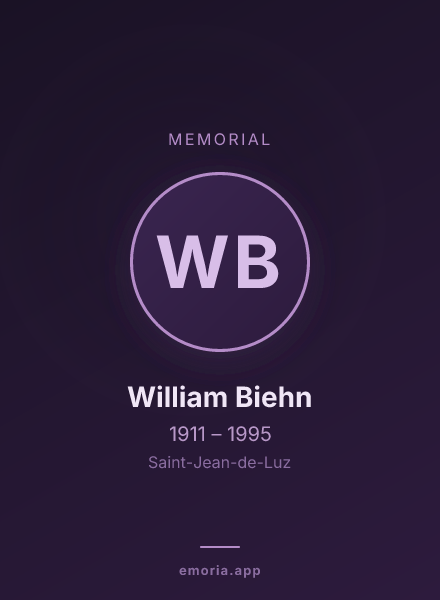 Memorial portrait of William Biehn