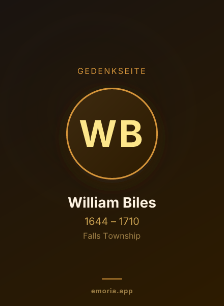 Gedenkportrait von William Biles