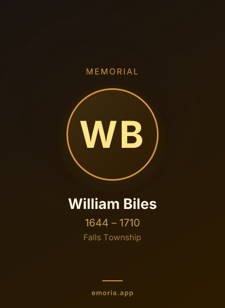 Memorial portrait of William Biles