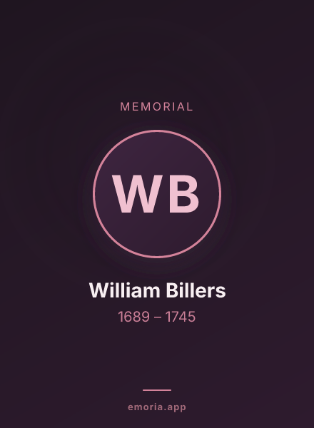 Memorial portrait of William Billers