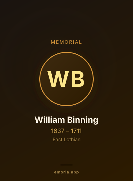 Memorial portrait of William Binning