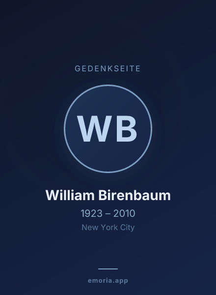 Gedenkportrait von William Birenbaum