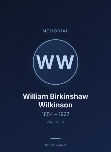 Memorial portrait of William Birkinshaw Wilkinson
