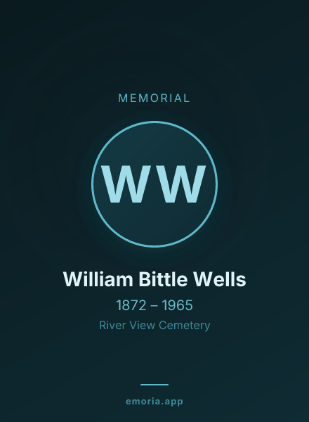 Memorial portrait of William Bittle Wells