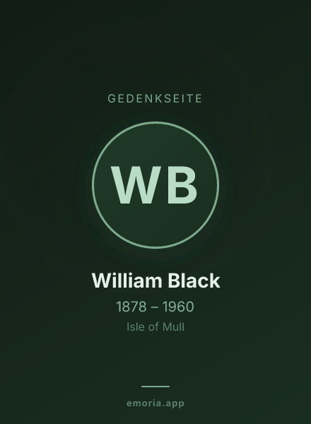 Gedenkportrait von William Black