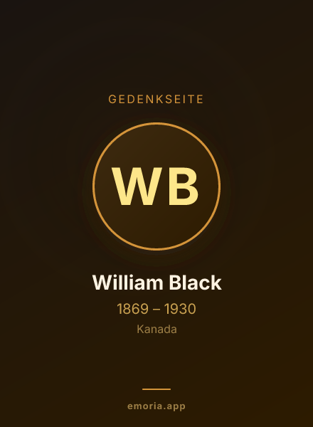 Gedenkportrait von William Black