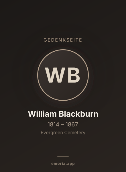 Gedenkportrait von William Blackburn